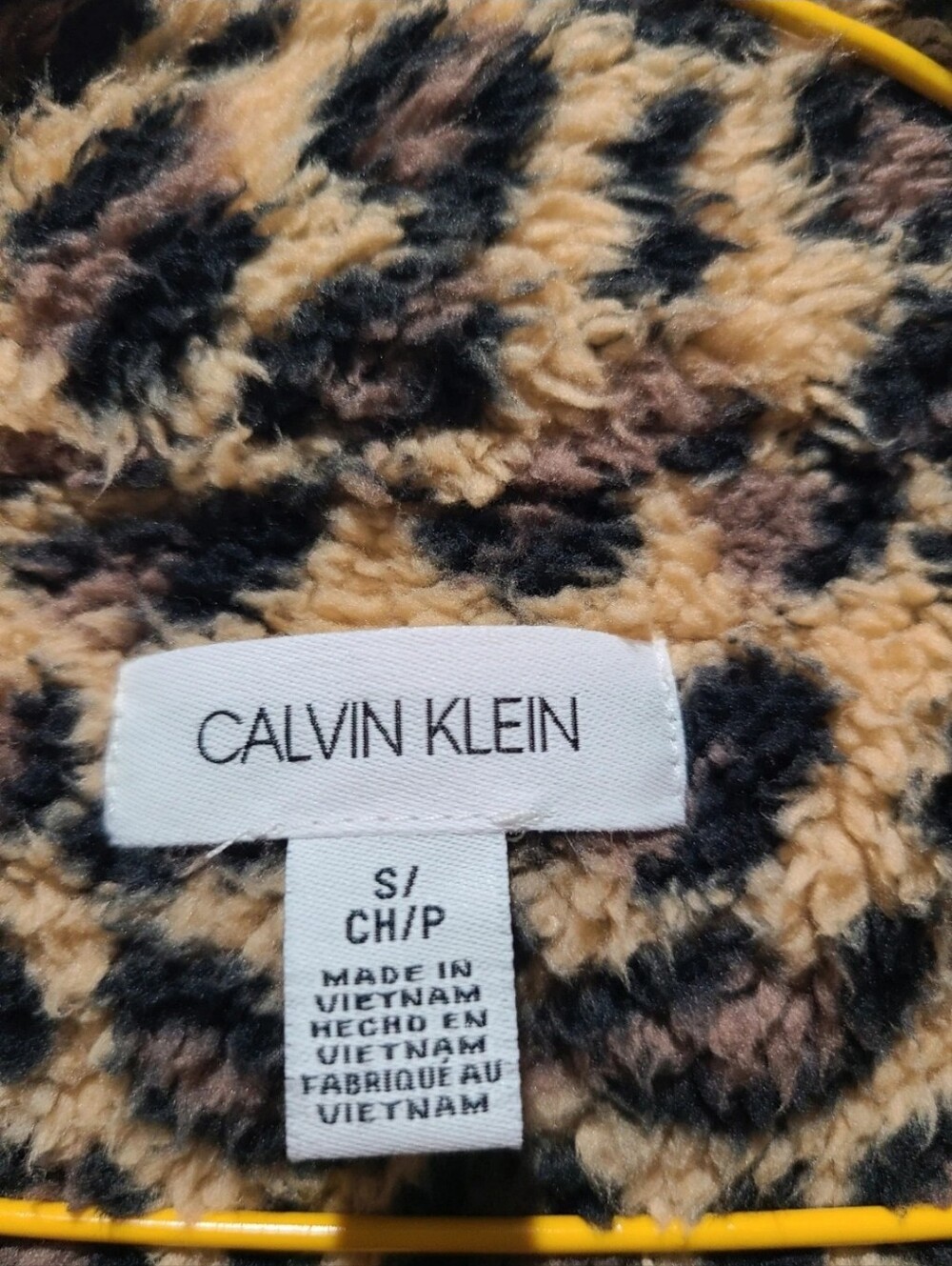 Calvin Klein Leopard Animal Print Fleece Sleeveless Vest Women's Small - Picture 5 of 7